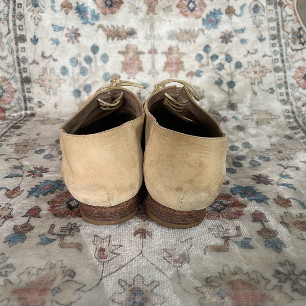 Hermes Richelieu Cream Suede Lace-Up Shoes - Picture 7 of 10